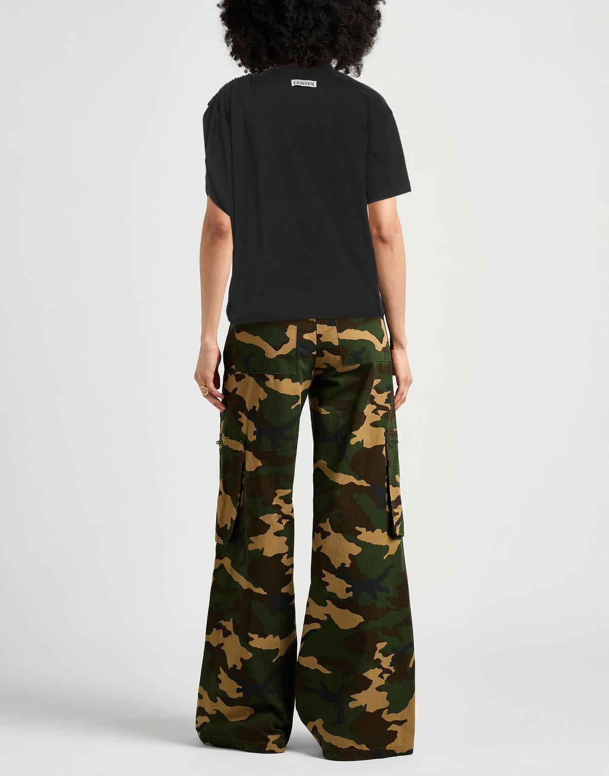 Laneus Womens T-shirt in Black