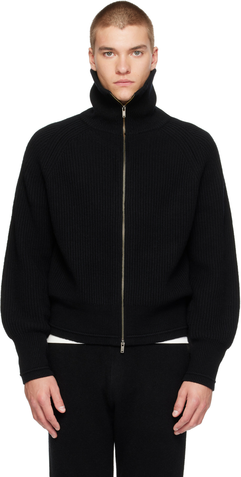 Entire Studios Black Blimp Full Zip Sweater