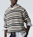 Orlebar Brown Kirk striped crochet cotton hoodie