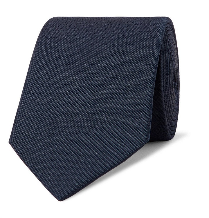 Photo: Lanvin - 7cm Textured-Silk Tie - Midnight blue