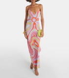 Pucci Printed silk slip dress