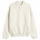 Fear of God ESSENTIALS Men's Signature 90s Polo Sweatshirt in Oatmeal Heather