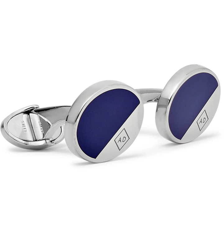 Photo: Dunhill - Silver-Tone and Enamel Cufflinks - Blue