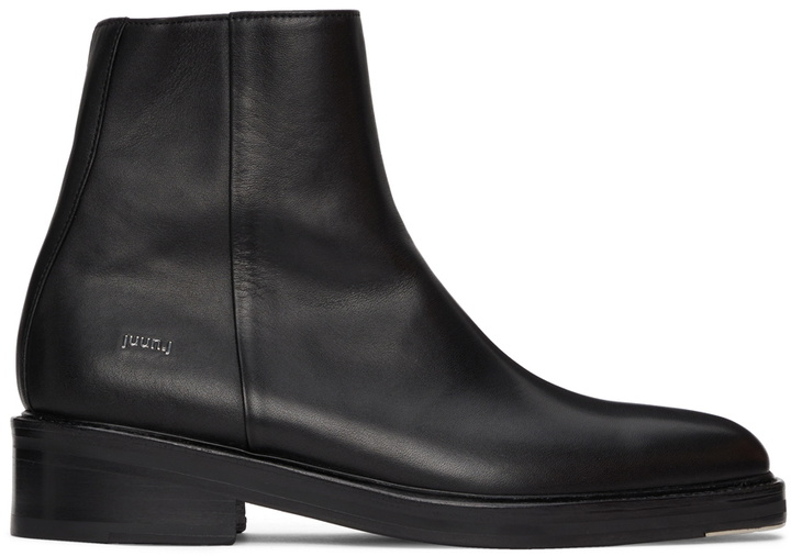 Photo: Juun.J Black Leather Chelsea Boots