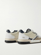 Rhude - Racing Suede-Trimmed Leather and Shell Sneakers - White