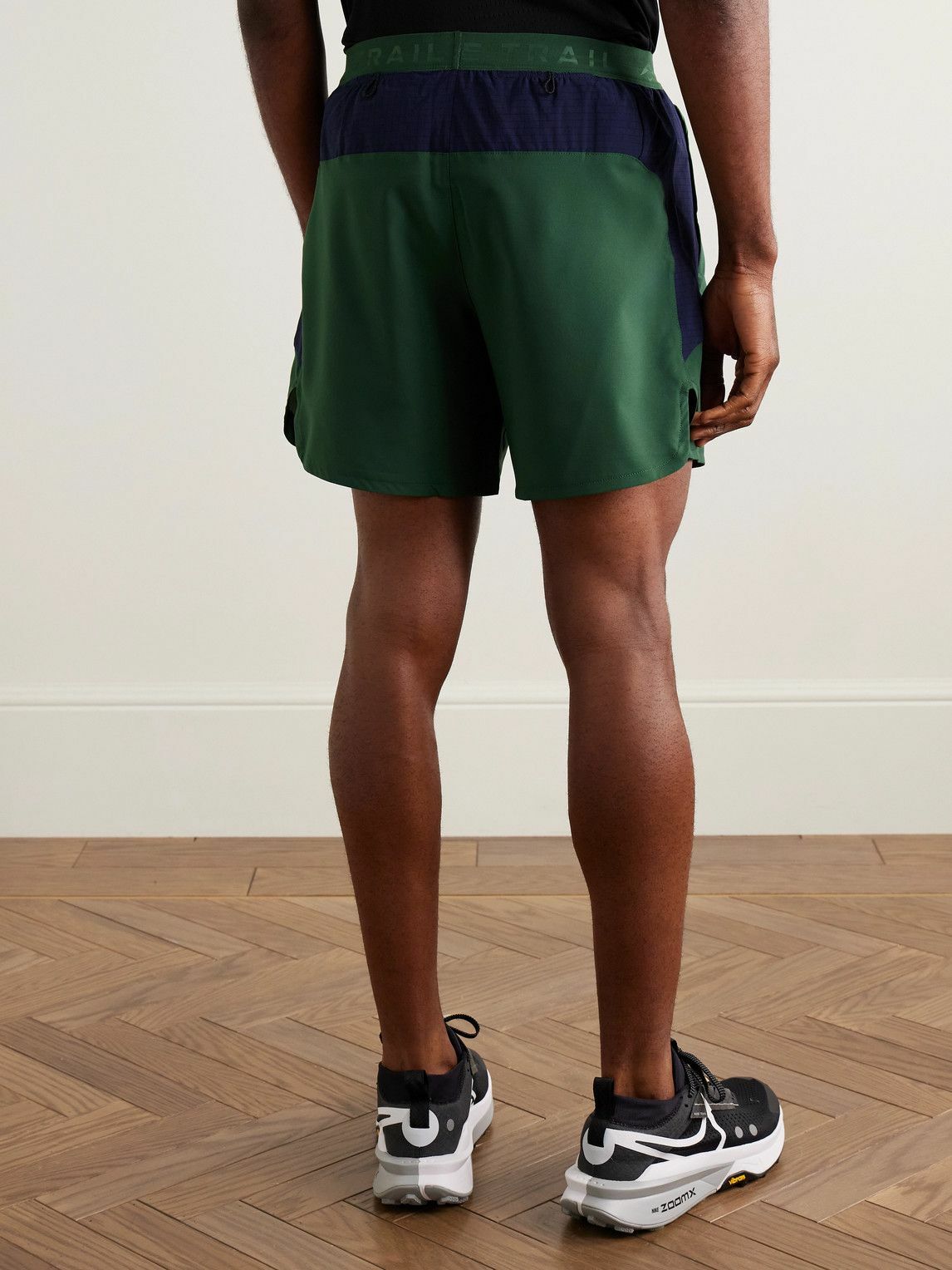 NIKE RUNNING - Trail Straight-Leg Ripstop-Trimmed Dri-FIT Drawstring Shorts - Green