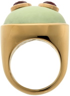 Alina Abegg SSENSE Exclusive Green & Pink Alien Ring