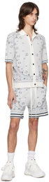AMIRI White & Blue Bandana Shirt