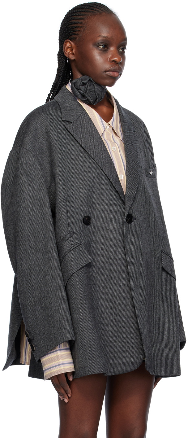 lesugiatelier Gray Crease Blazer