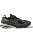 New Balance - 2002R Leather-Trimmed Suede and Mesh Sneakers - Black