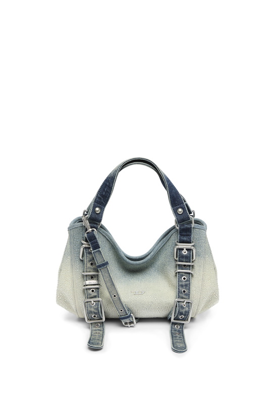 Photo: Diesel D-One-Small top-handle bag in crystal solarised denim - Handbags Womens in Blue