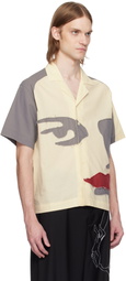 KidSuper Off-White Patchwork Face Linen Camp Shirt