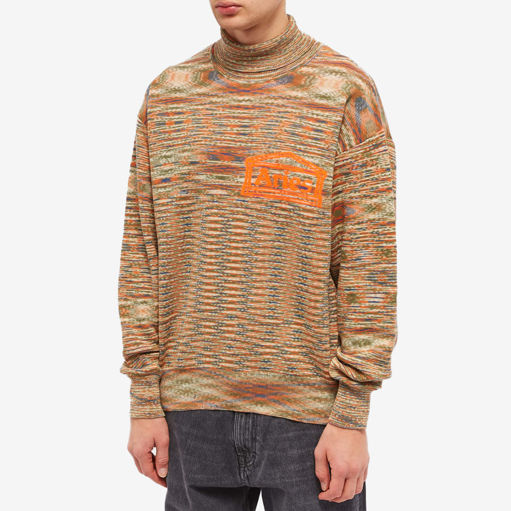 Aries Men's Temple Space Dye Turtleneck Knit in Sand ARIES