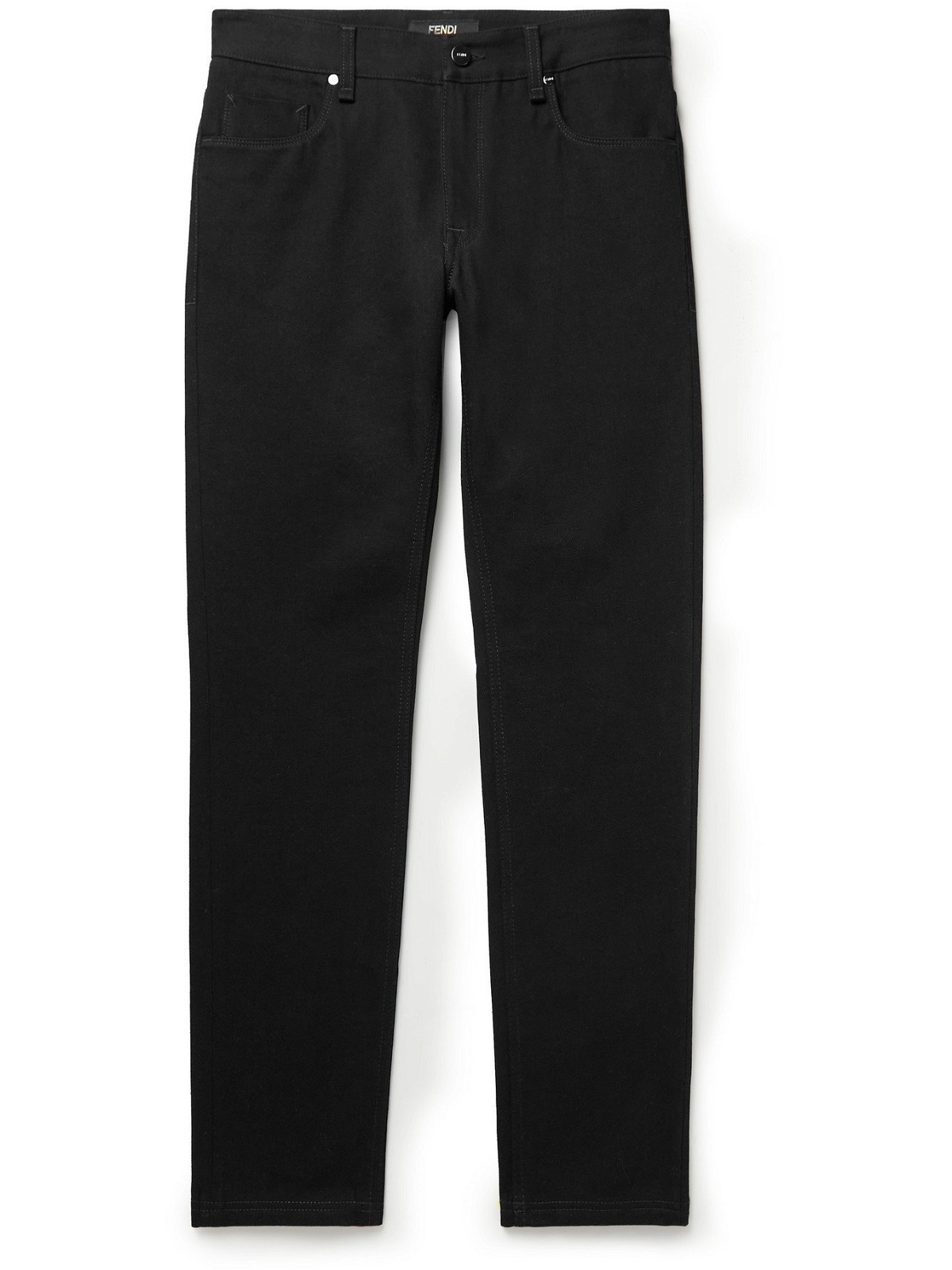 FENDI - Slim-Fit Logo-Embroidered Denim Jeans - Black - UK/US 32 Fendi