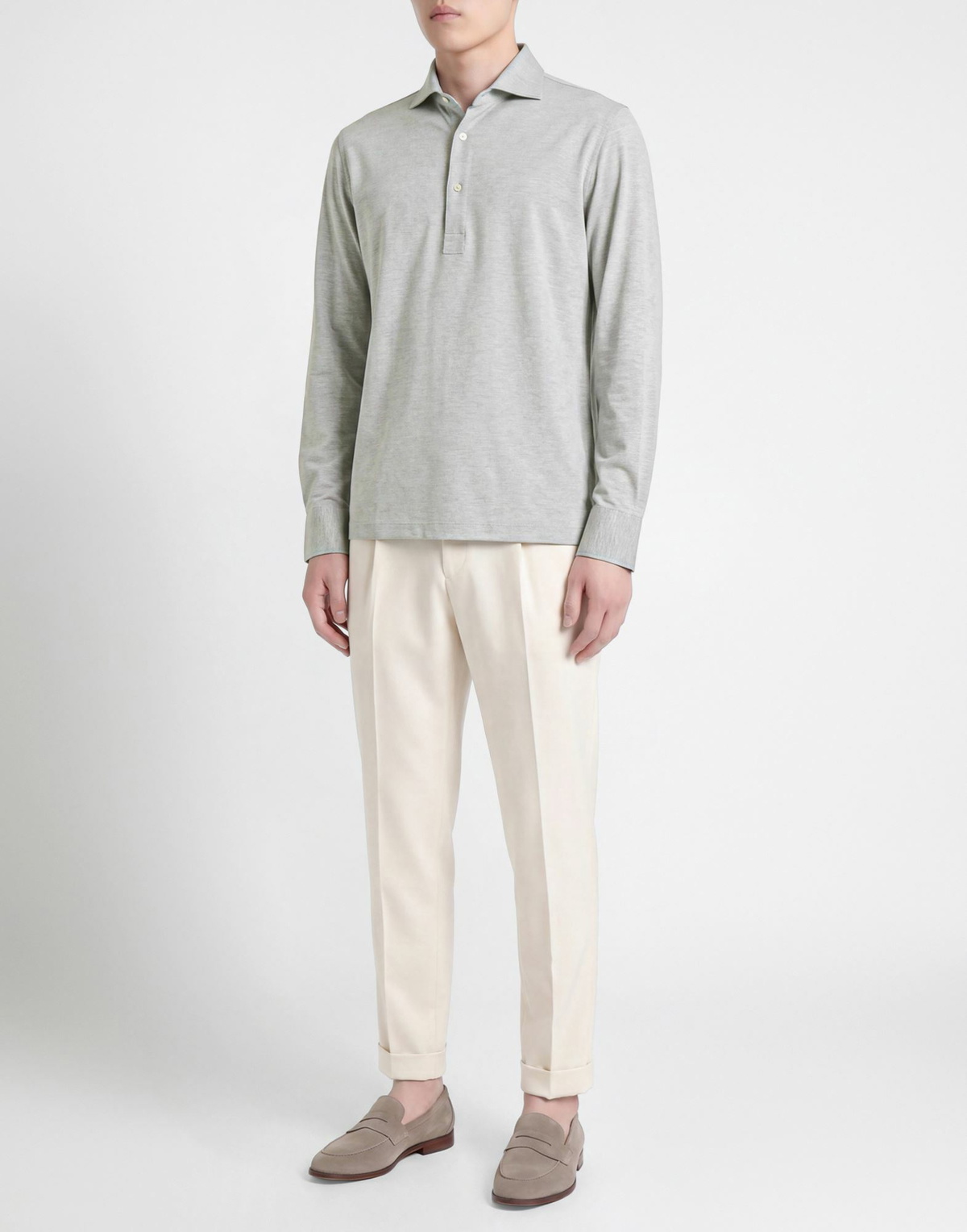 Brunello Cucinelli Mens Polo shirt in Grey
