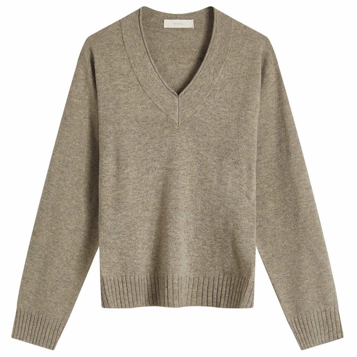 Faithfull The Brand Women's Frederikke Cashemere Sweater in Taupe Marle