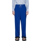 Fumito Ganryu Blue Silk Broadcloth Trousers