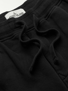 Stone Island - Straight-Leg Logo-Appliquéd Cotton-Jersey Drawstring Shorts - Black