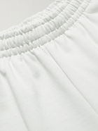 BALENCIAGA - Wide-Leg Logo-Embroidered Cotton-Jersey Shorts - White