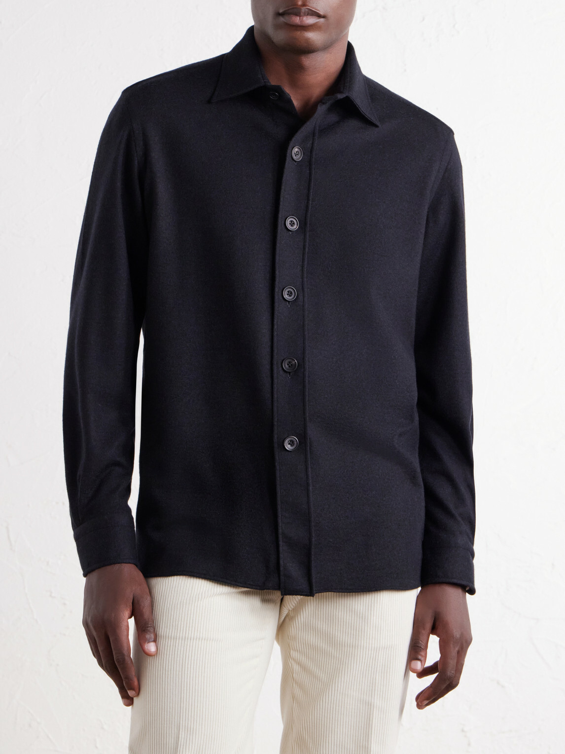 Rubinacci - Blanket Cashmere-Blend Jersey Shirt - Blue