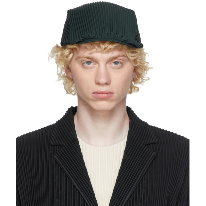 Homme Plisse Issey Miyake Green Pleats Hunting Cap Homme Plisse Issey ...