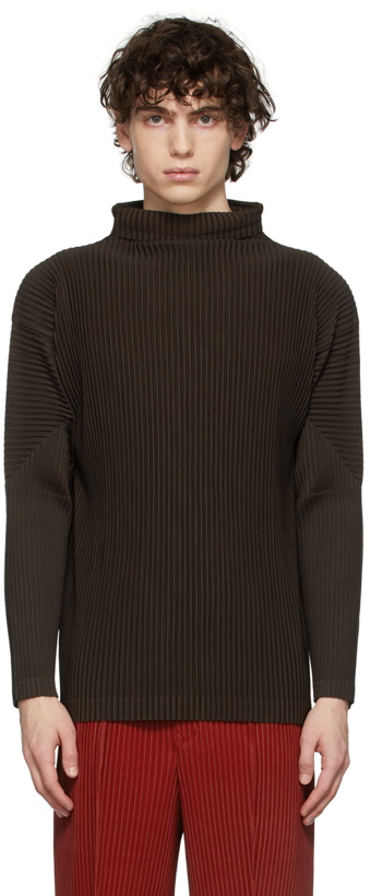 Photo: Homme Plissé Issey Miyake Brown Monthly Color November Turtleneck