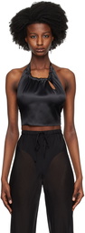 Silk Laundry Black Halter Camisole