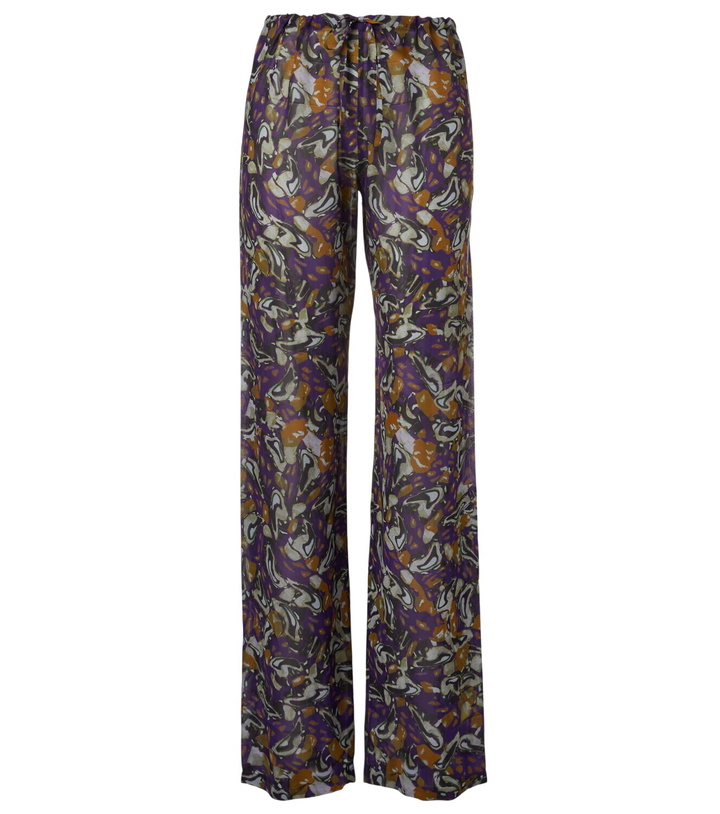 Photo: Dries Van Noten Printed wide-leg pants