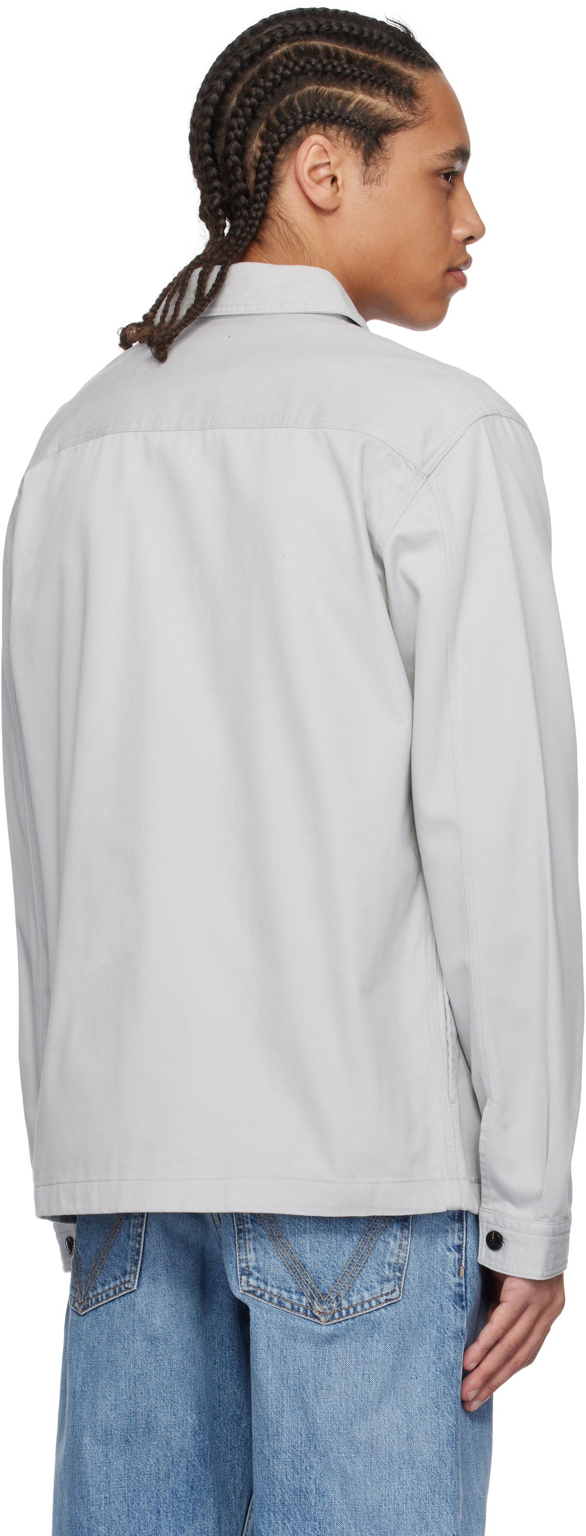 Hugo Gray Oversize-Fit Overshirt