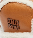 Miu Miu Shearling-trimmed leather hat