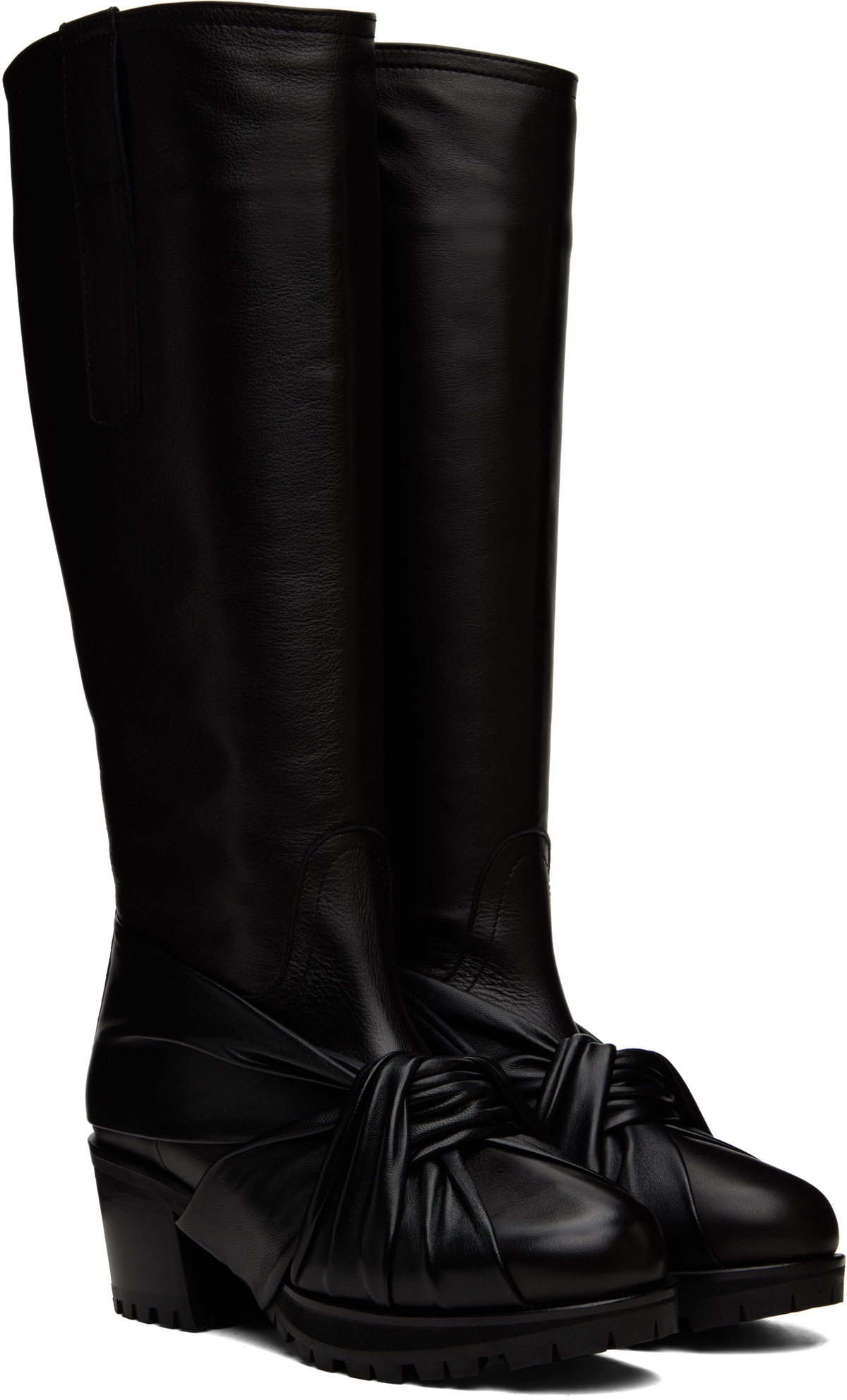 Kiko Kostadinov Black Knotted Riding Boots Kiko Kostadinov