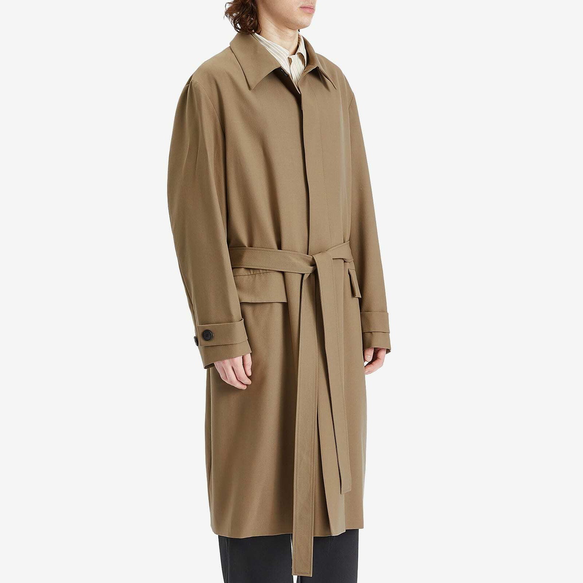 Róhe Men's Relaxed Car Coat in Khaki