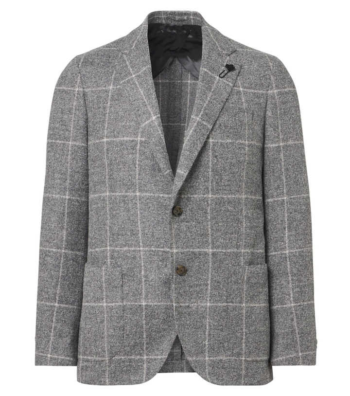 Photo: Lardini Checked alpaca and wool-blend blazer