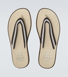 Brunello Cucinelli Striped thong sandals