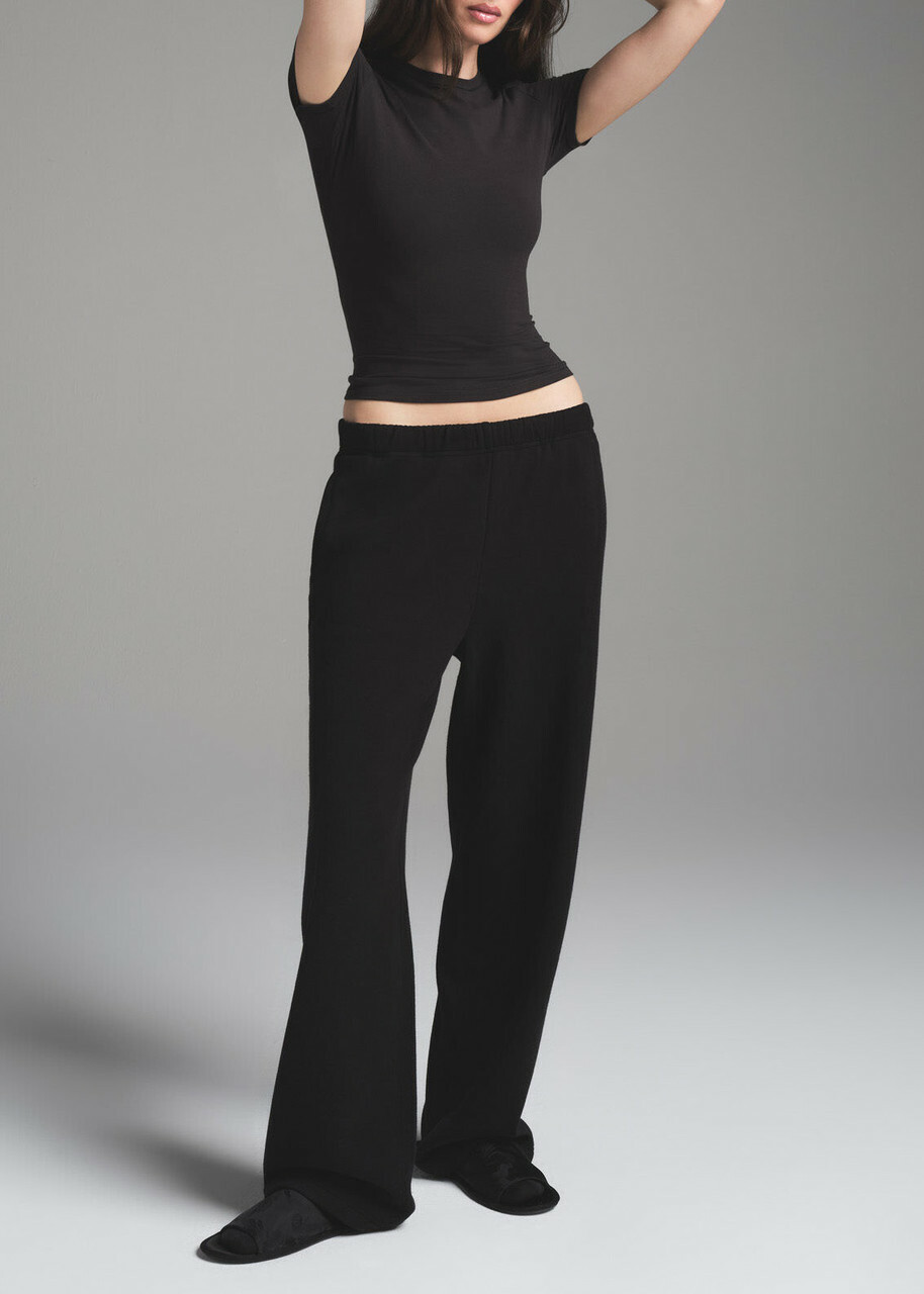 Skims Cotton-blend Straight-leg Sweatpants Black