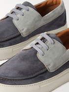 Mr P. - Larry Two-Tone Regenerated Suede by evolo® Boat Shoes - Blue