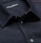 DOLCE & GABBANA - Logo-Embossed Denim Western Shirt - Blue