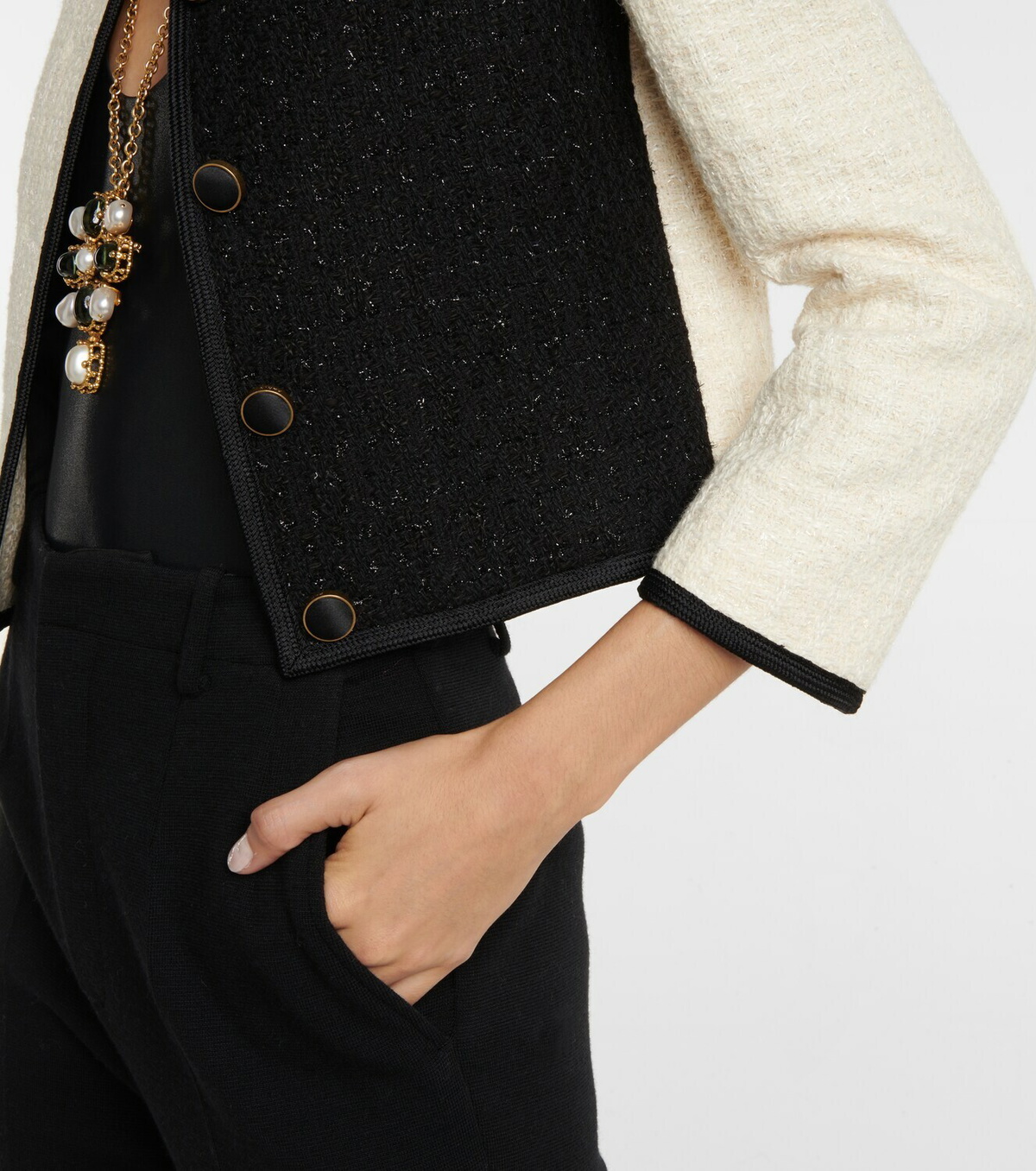 新品タグ付　louren slub tweed jacket black slub tweed jacket – louren store