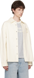 AMI Paris White Cotton Knitted 'Ami de Coeur' Overshirt