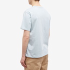 Maison Kitsuné Men's Tricolor Fox Patch Classic Pocket T-Shirt in Blue Haze Melange