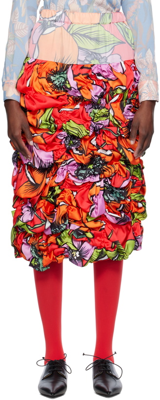 Photo: Comme des Garçons Multicolor Floral Midi Skirt