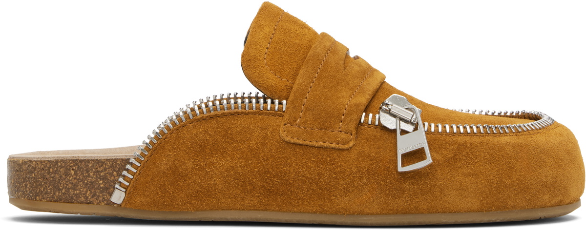 【関税込み】JW Anderson タン Biker レザー ローファーミュール JW Anderson Tan Leather Biker Slip-on Loafers JW Anderson
