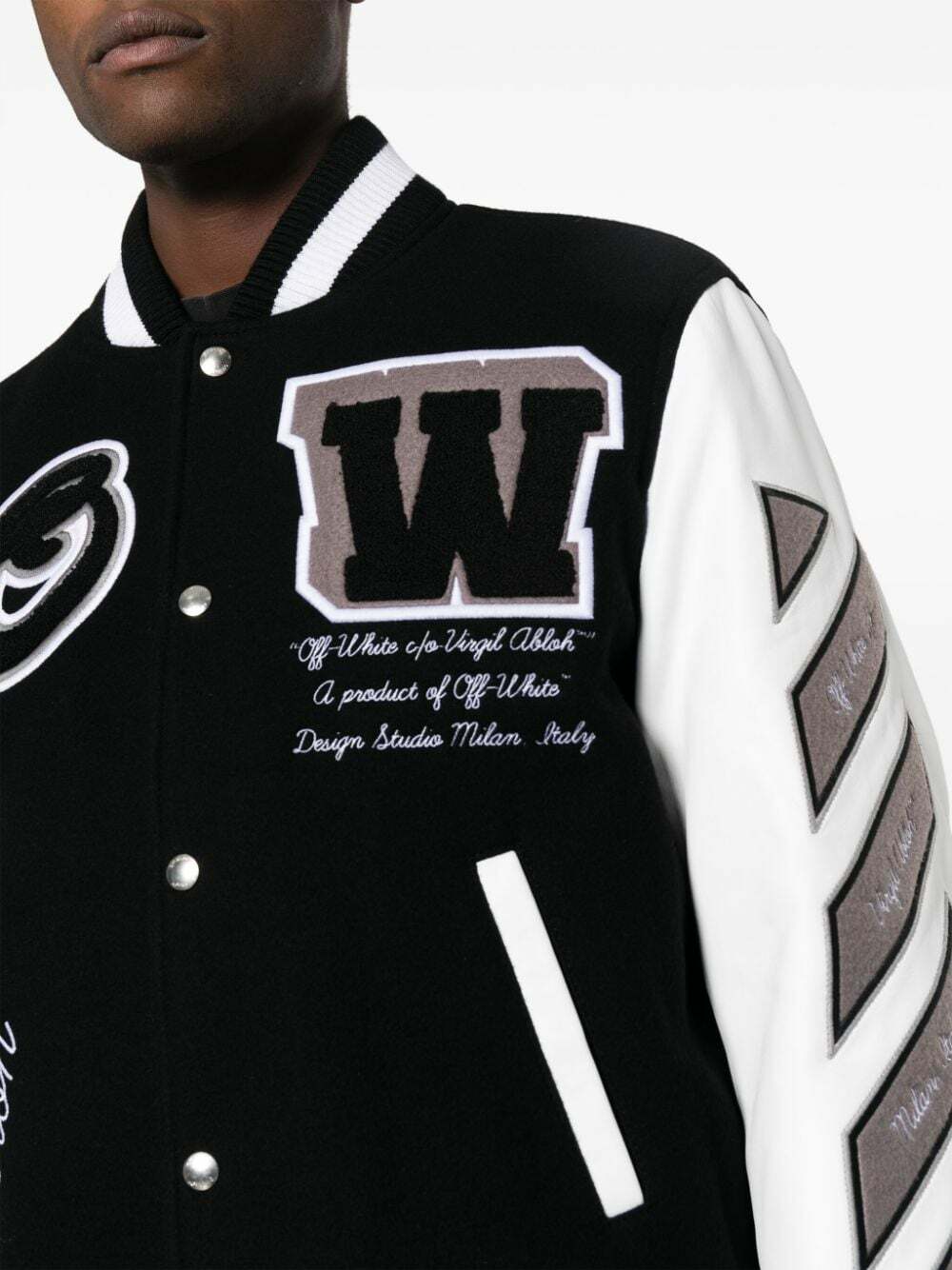 OFF-WHITE - Lea Varsity Jacket Off-White
