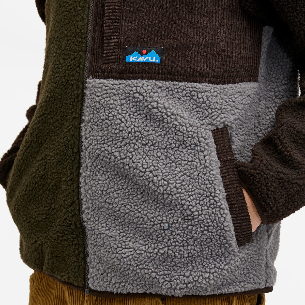 KAVU Men's Wayside Sherpa Fleece Jacket in Timber Nights