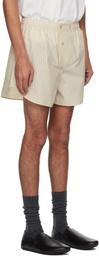The Row Off-White & Green Nicasio Shorts
