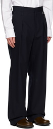 Wooyoungmi Navy Pleated Trousers