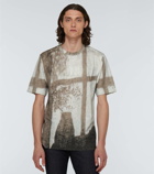 Fendi Printed short-sleeved linen T-shirt