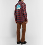 Gucci - Oversized Embroidered Checked Cotton-Flannel Shirt - Men - Red