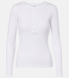 Nili Lotan Jordan ribbed-knit cotton Henley shirt