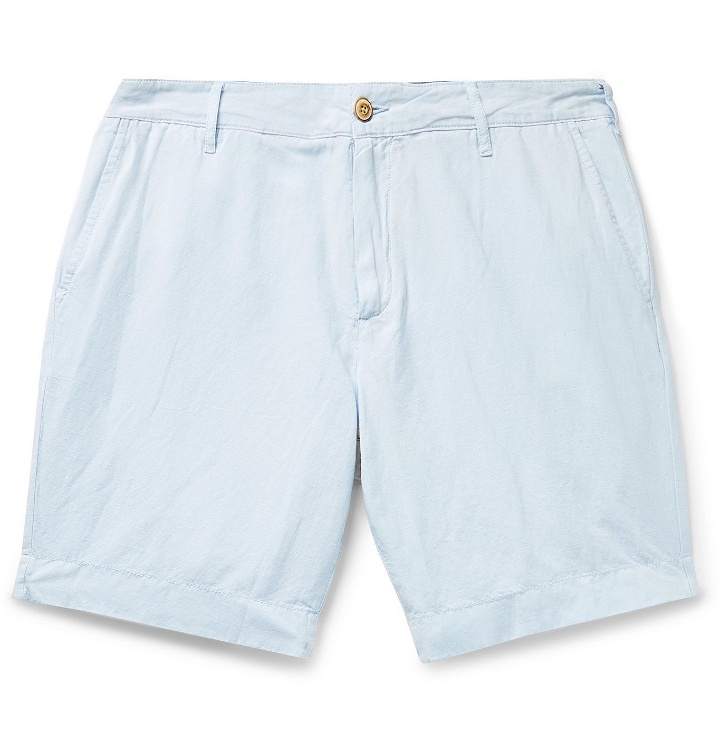 Photo: Faherty - Malibu Slub Linen and Cotton-Blend Shorts - Blue